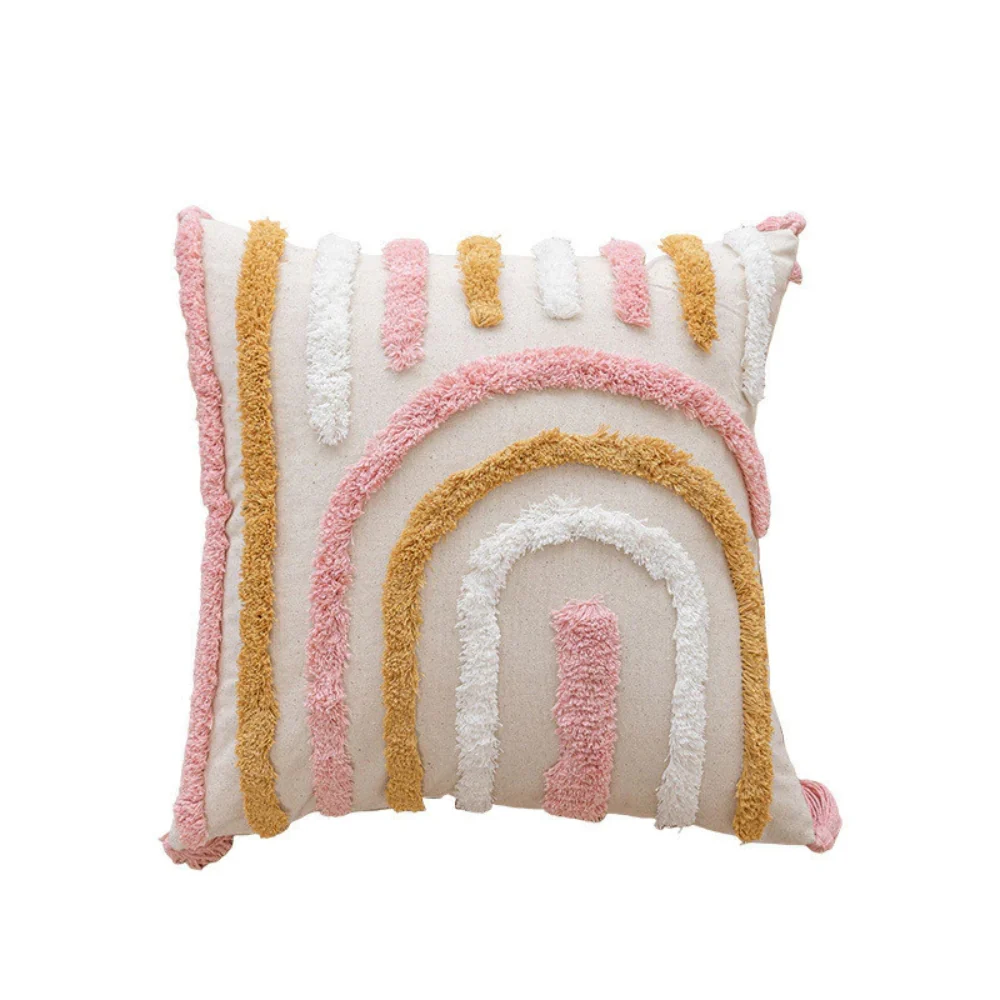 Tassel-Trimmed Boho Floral Cushions - Image 2