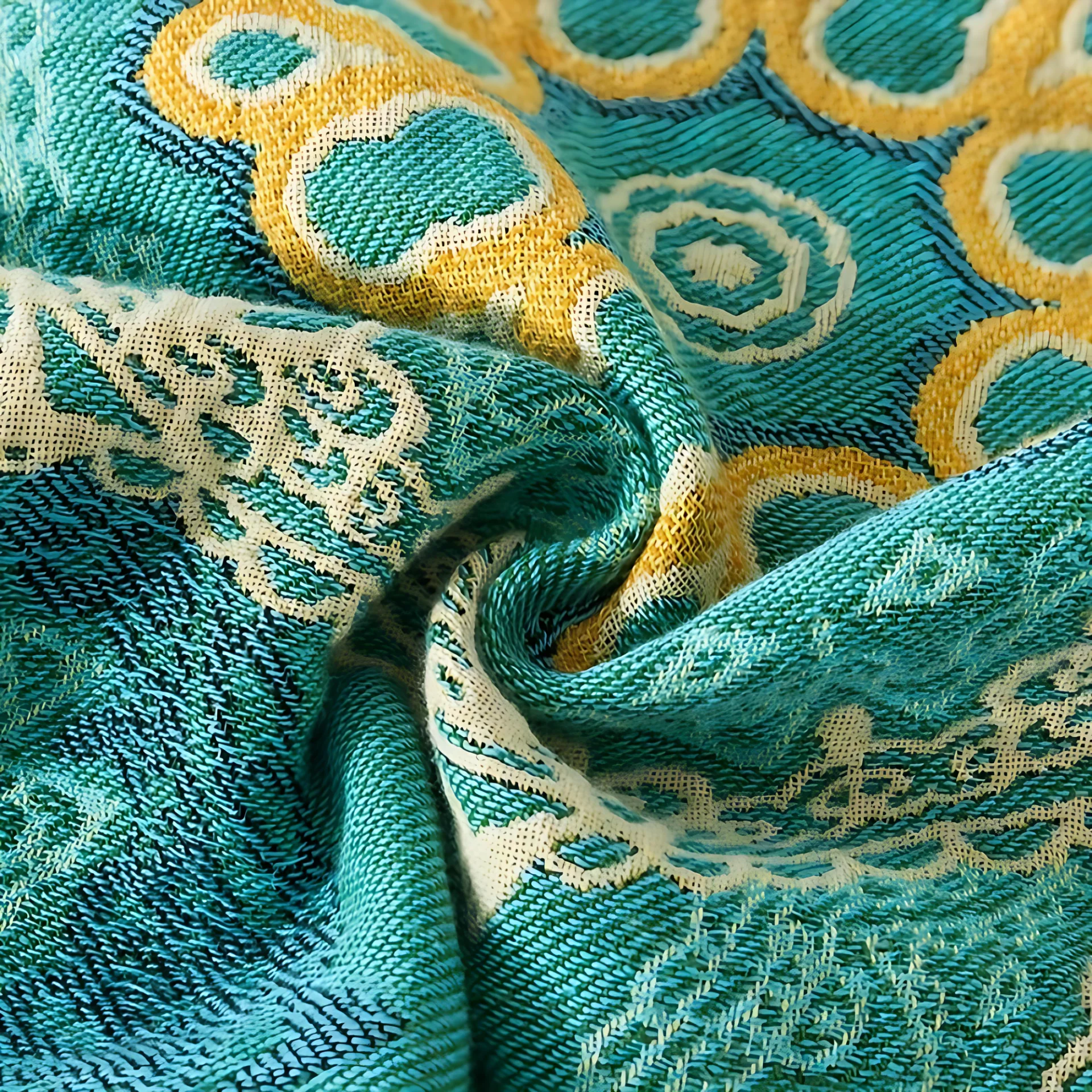 Teal Mandala Cotton Four-Season Blanket - Image 4