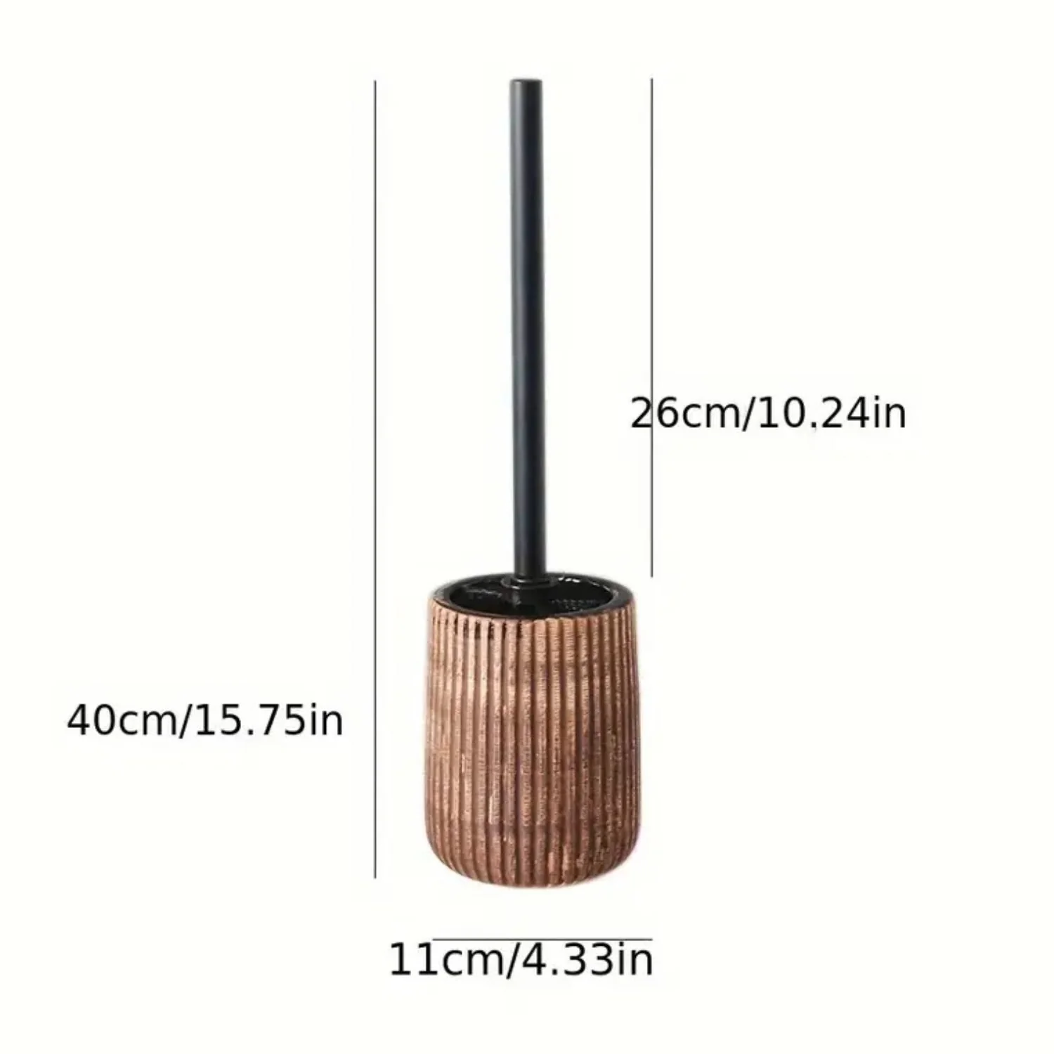 Textured Ceramic Toilet Brush Holder Set - Image 6