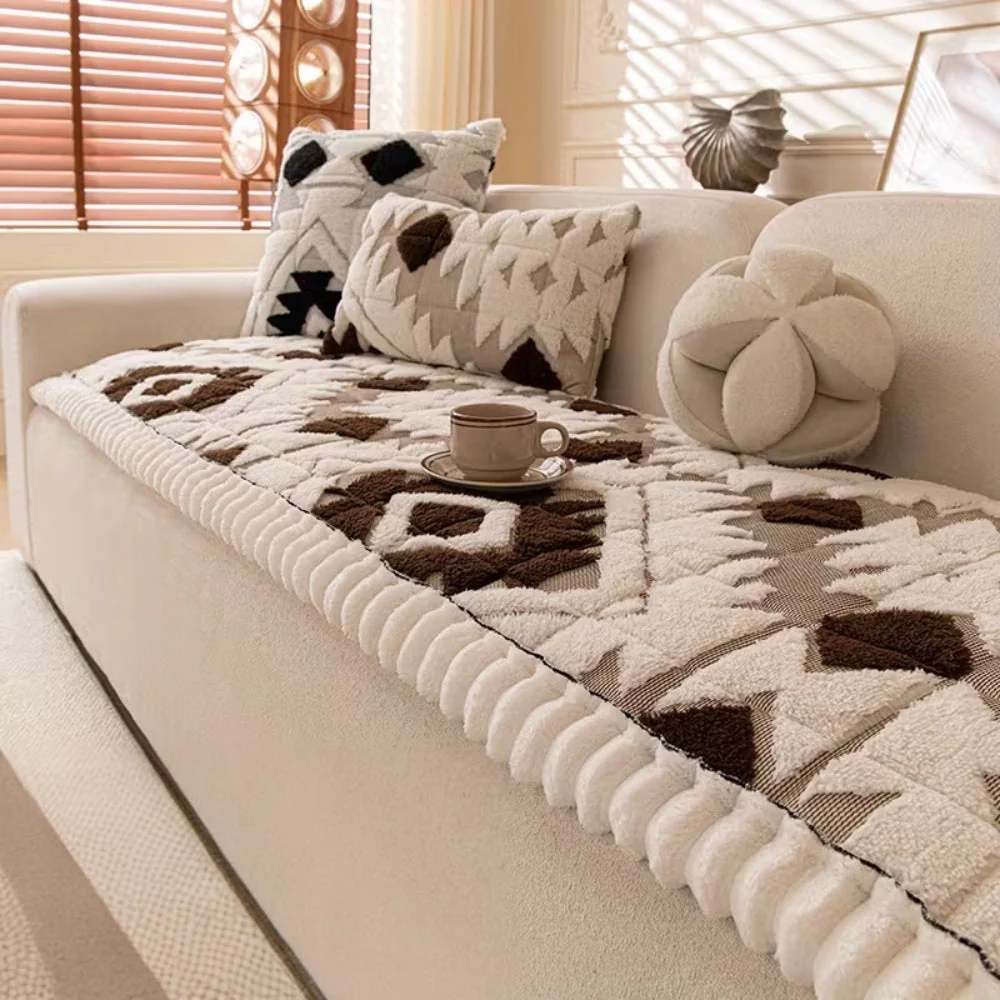 Thick Winter Quilted Plush Couch Cover - Image 4