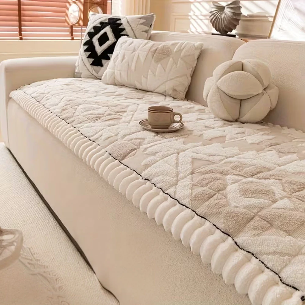 Thick Winter Quilted Plush Couch Cover - Image 5