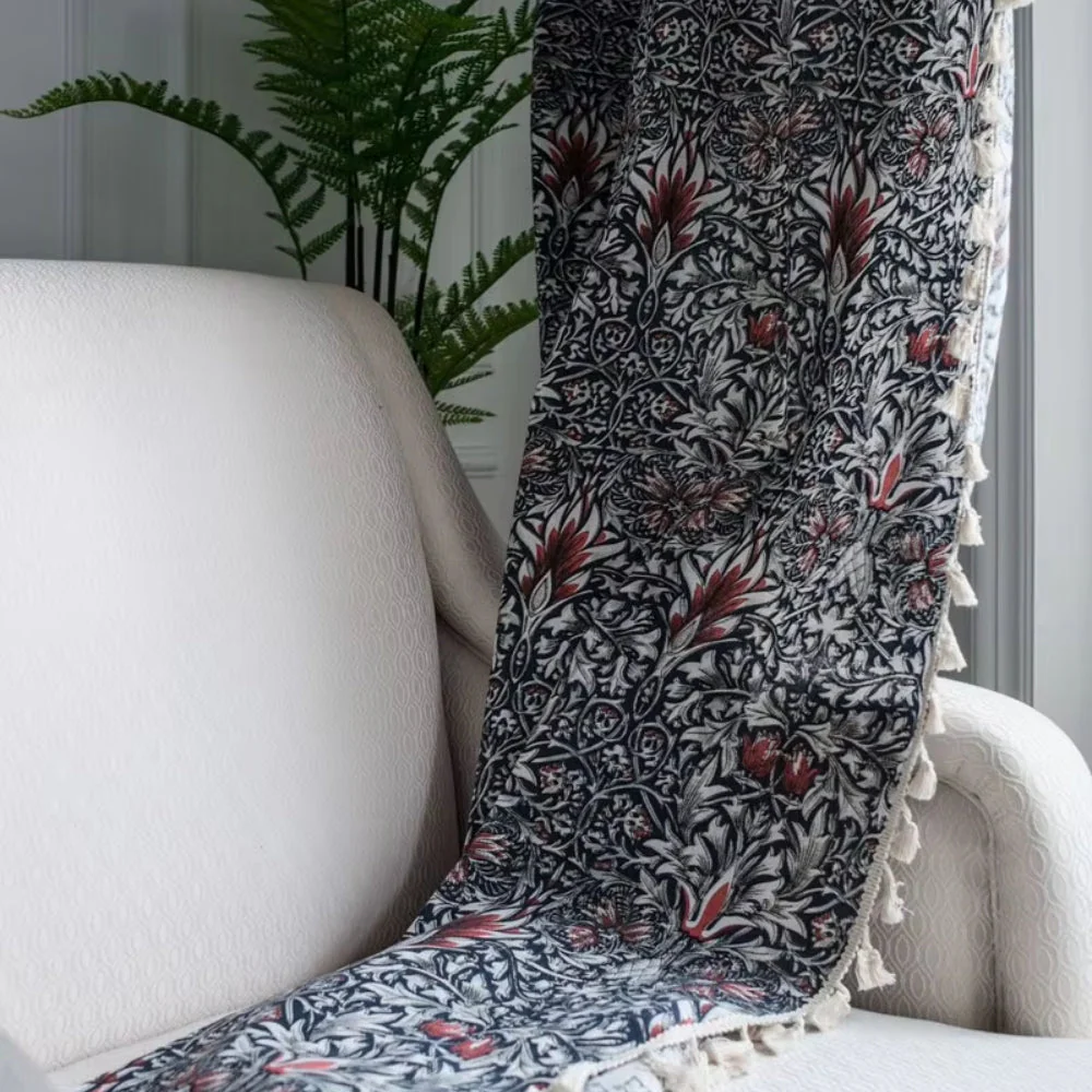 Thistle Ebonleaf Floral Tapestry Curtain - Image 5