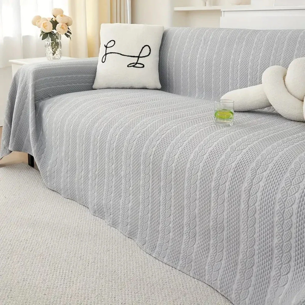 Tranquil Plush Leaf Sofa Cover - Image 6