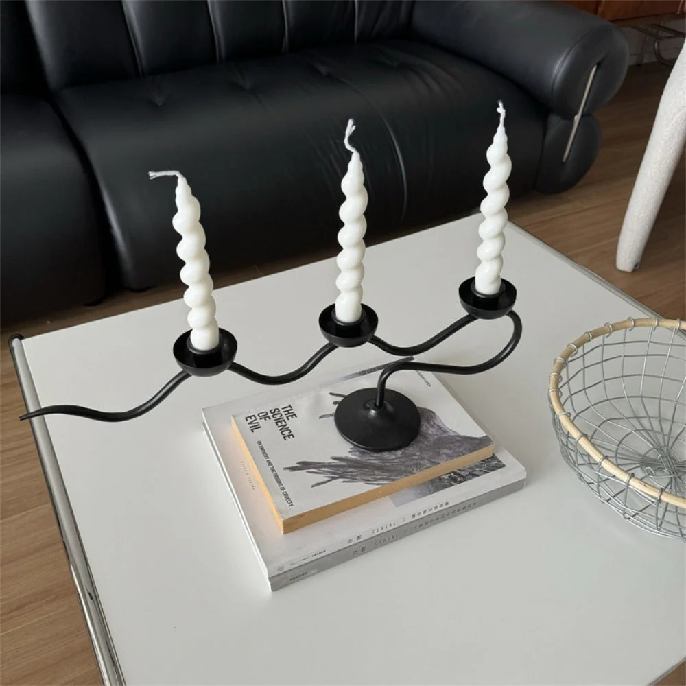 Tri Iron Twisted Candle Holder - Image 5