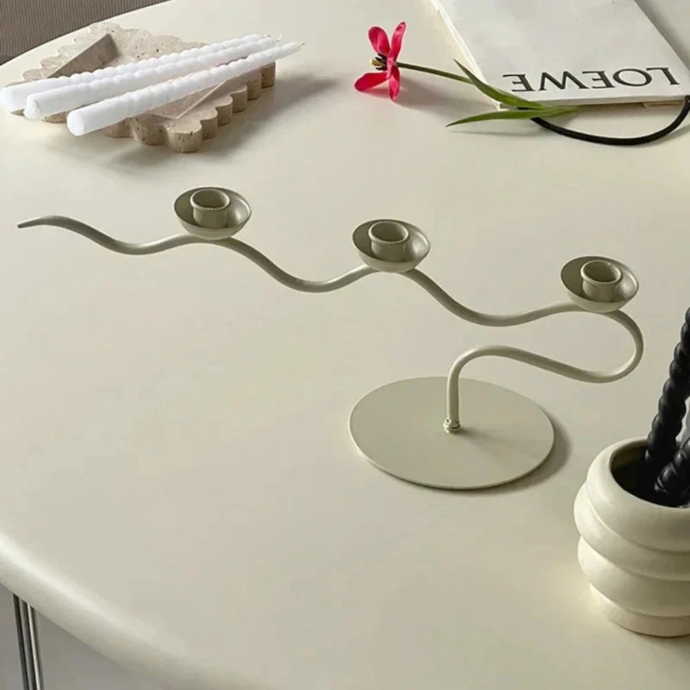 Tri Iron Twisted Candle Holder - Image 8