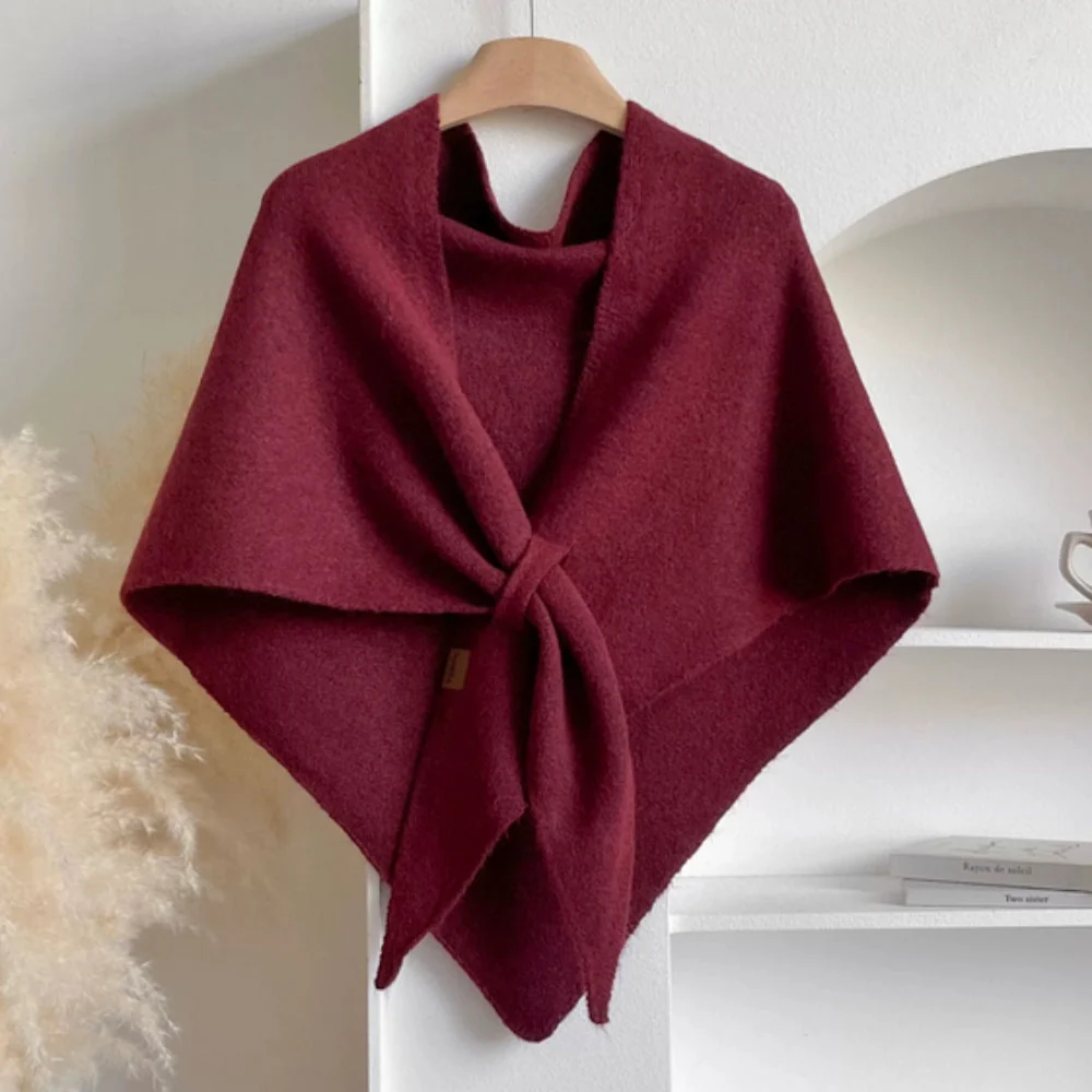 Triangle Soft Poncho Shawl Cape - Image 3
