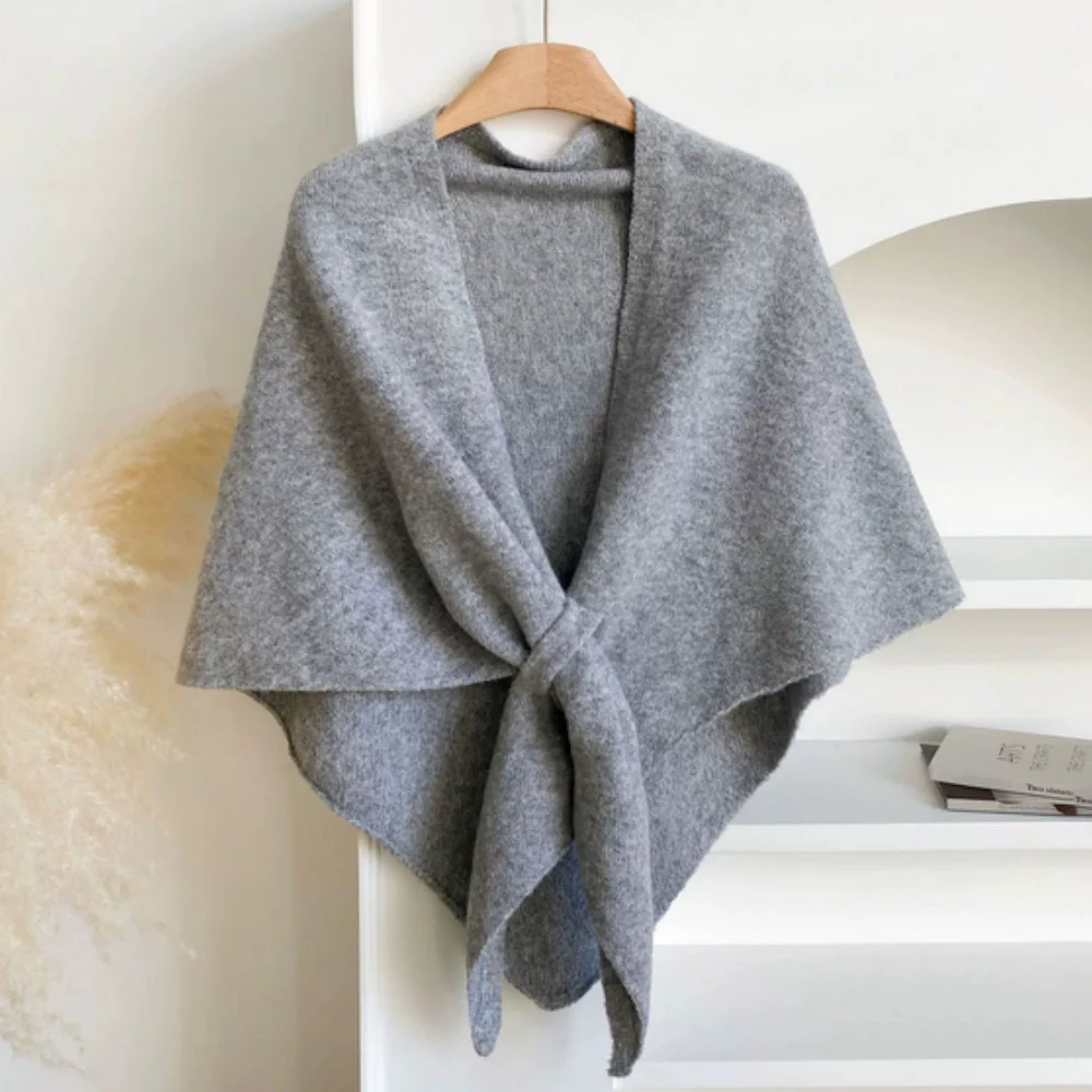 Triangle Soft Poncho Shawl Cape - Image 7