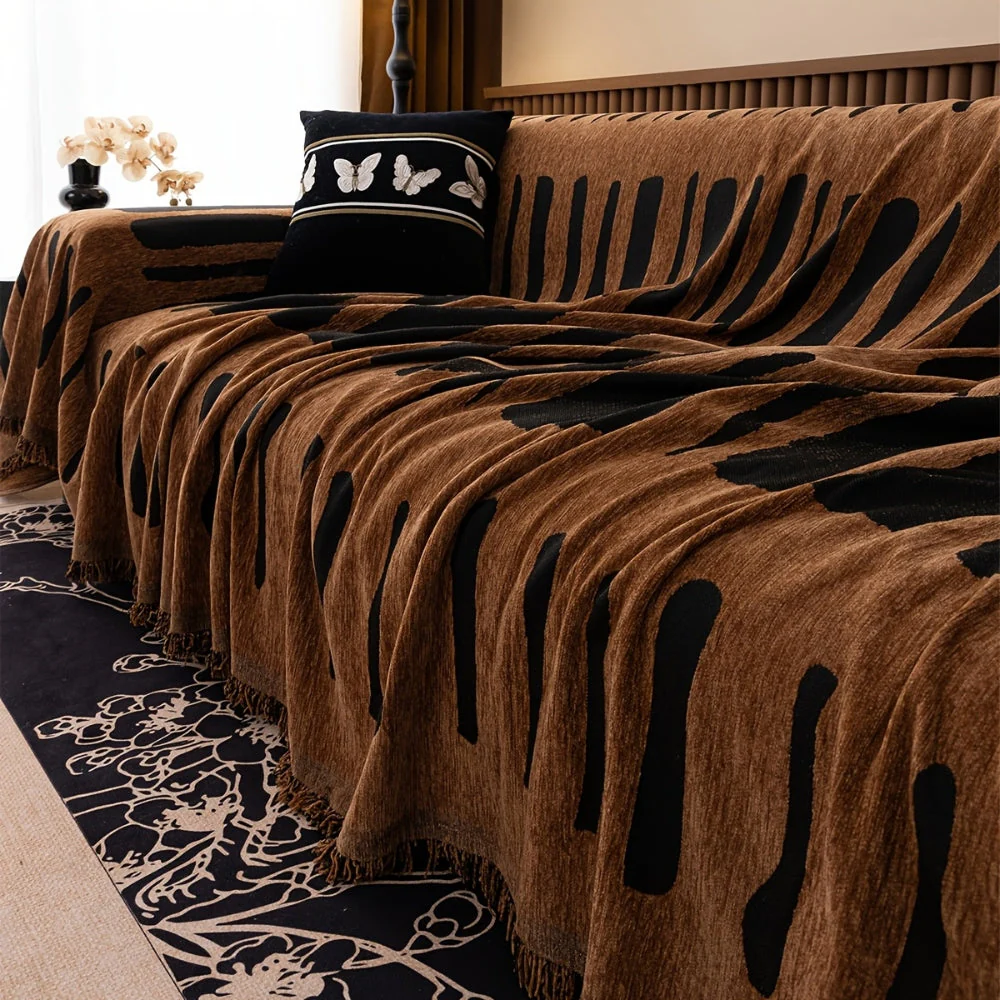 Tribal Geometric Chenille Sofa Cover - Image 9