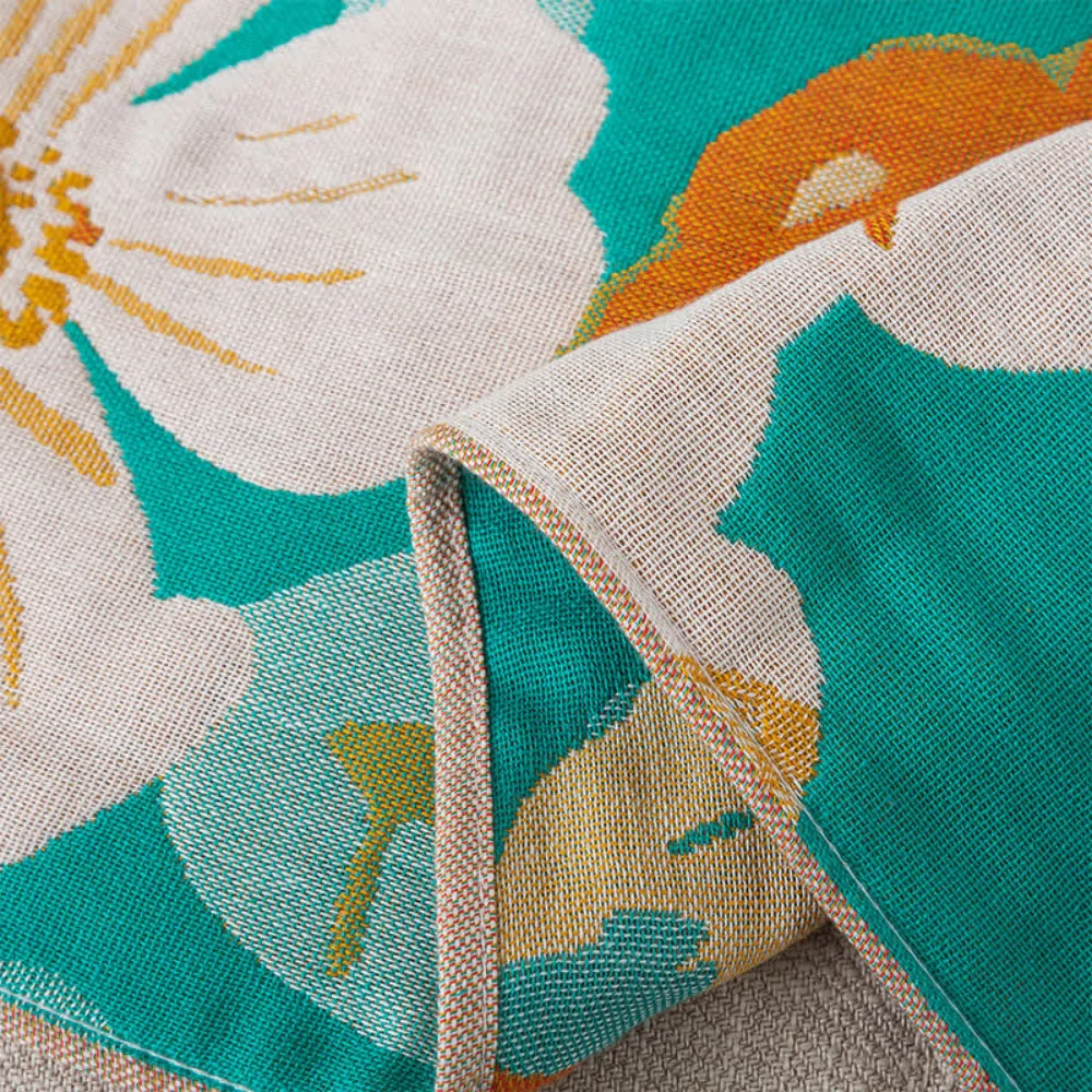 Tropical Bloom Cotton Gauze Bath Towel - Image 3
