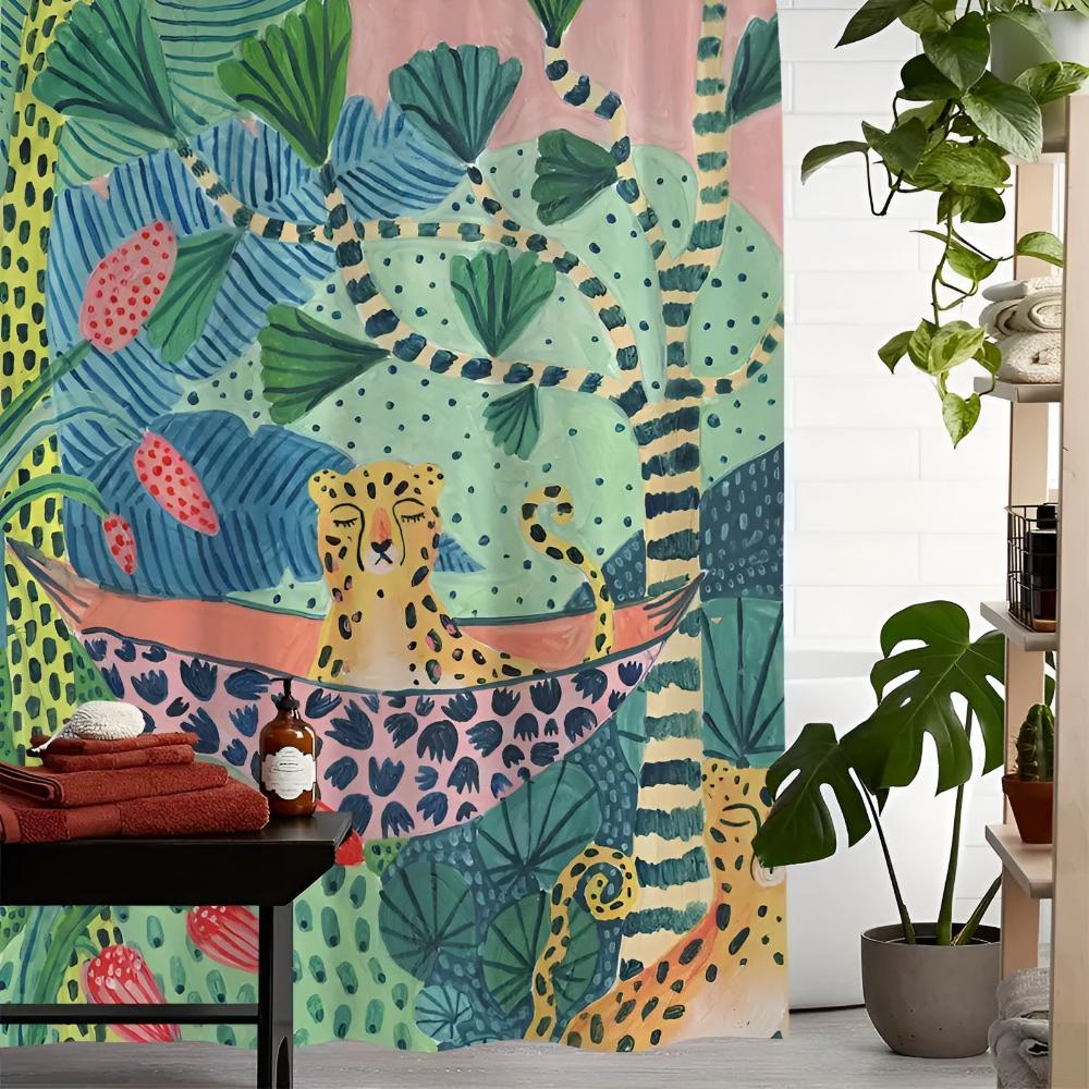 Tropical Cheetah Shower Curtain - Image 3