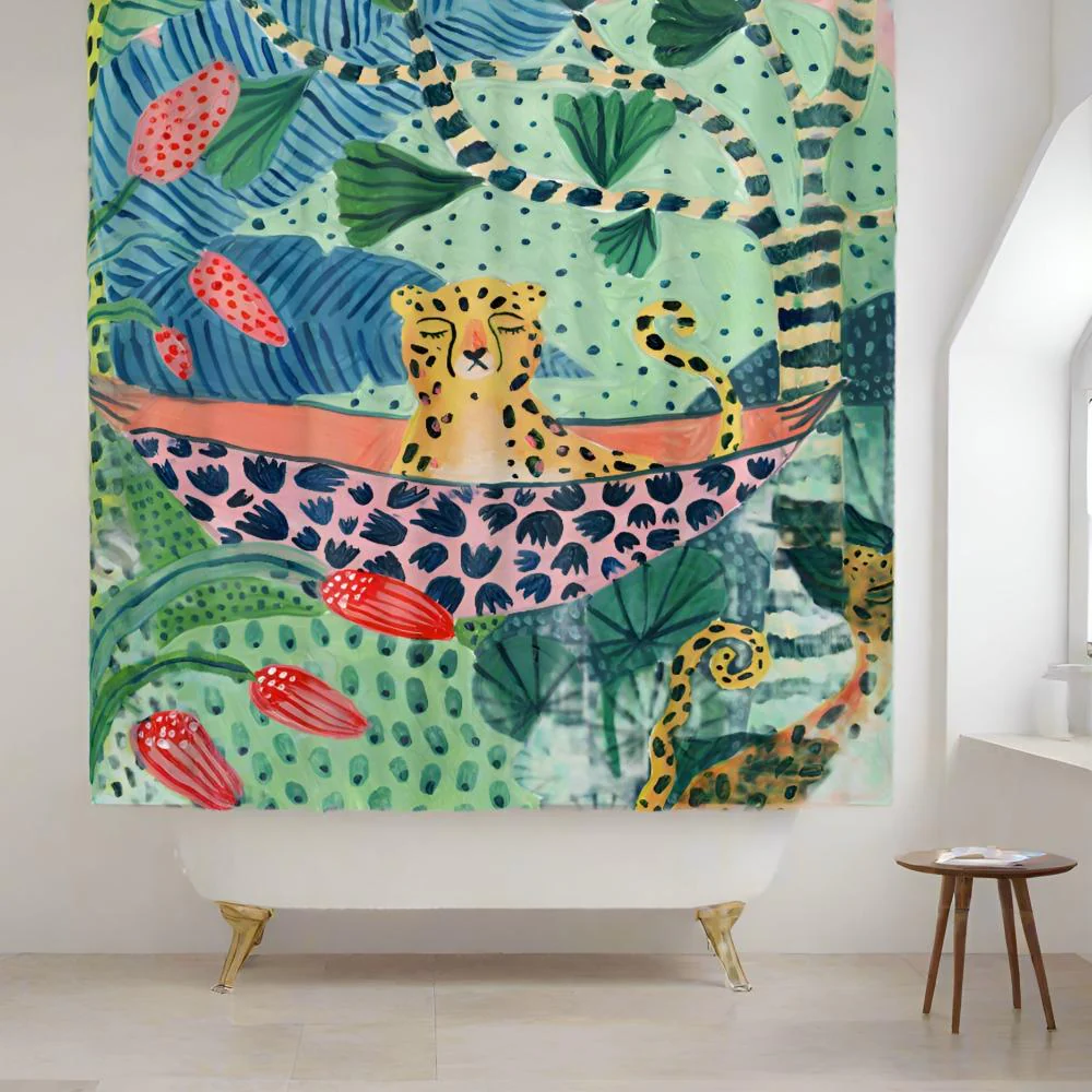 Tropical Cheetah Shower Curtain - Image 5