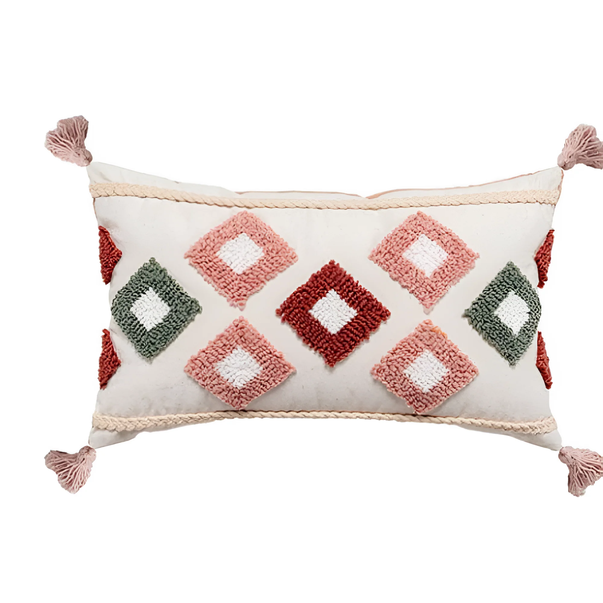 Tufted Embroidered Boho Cushion Cover - Image 5