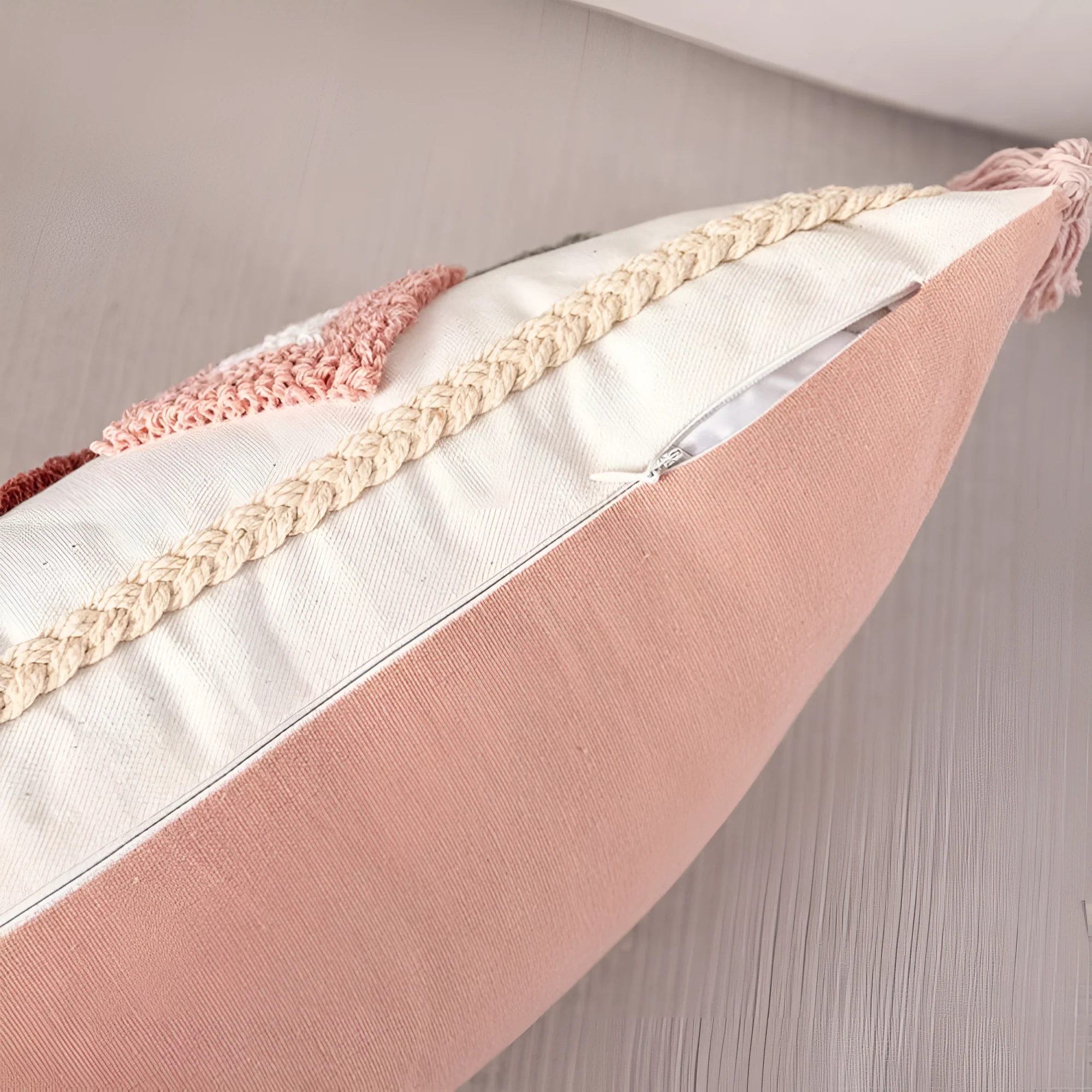 Tufted Embroidered Boho Cushion Cover - Image 9
