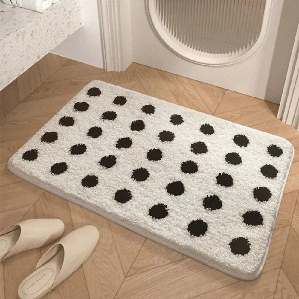 Tufted Plush Polka Dot Bath Mat - Image 6