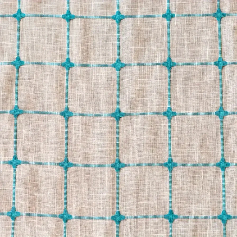 Turquoise Lattice Boho Tassel Curtain - Image 3