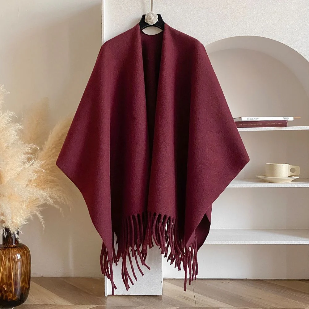 Twilight Chill Acrylic Poncho Shawl - Image 10