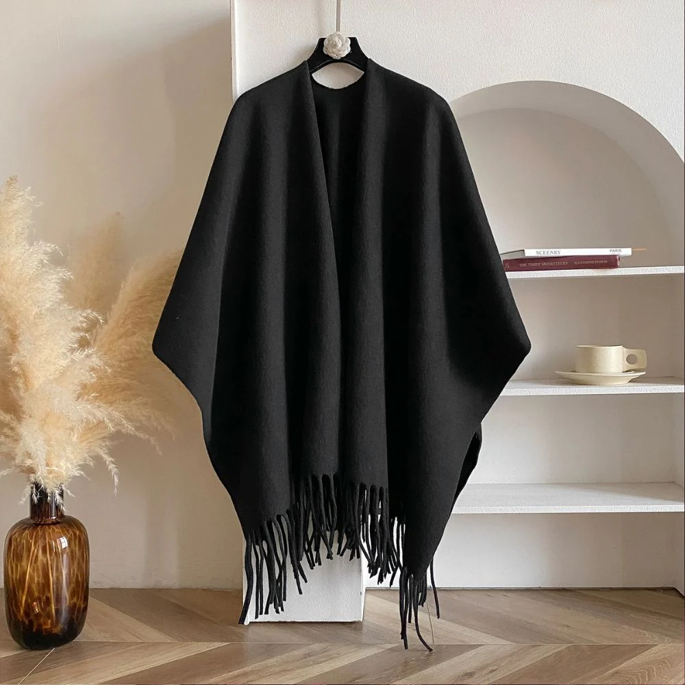 Twilight Chill Acrylic Poncho Shawl - Image 11