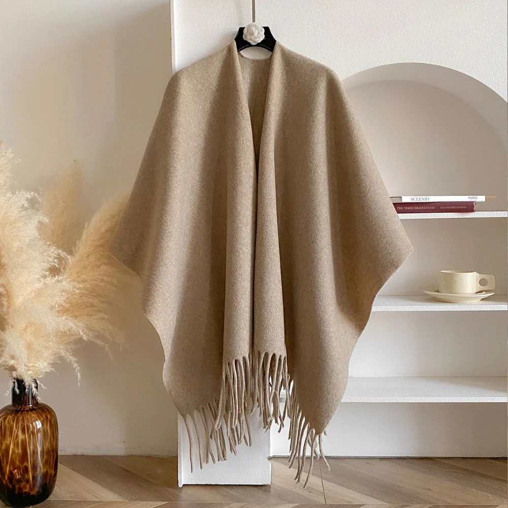 Twilight Chill Acrylic Poncho Shawl - Image 7