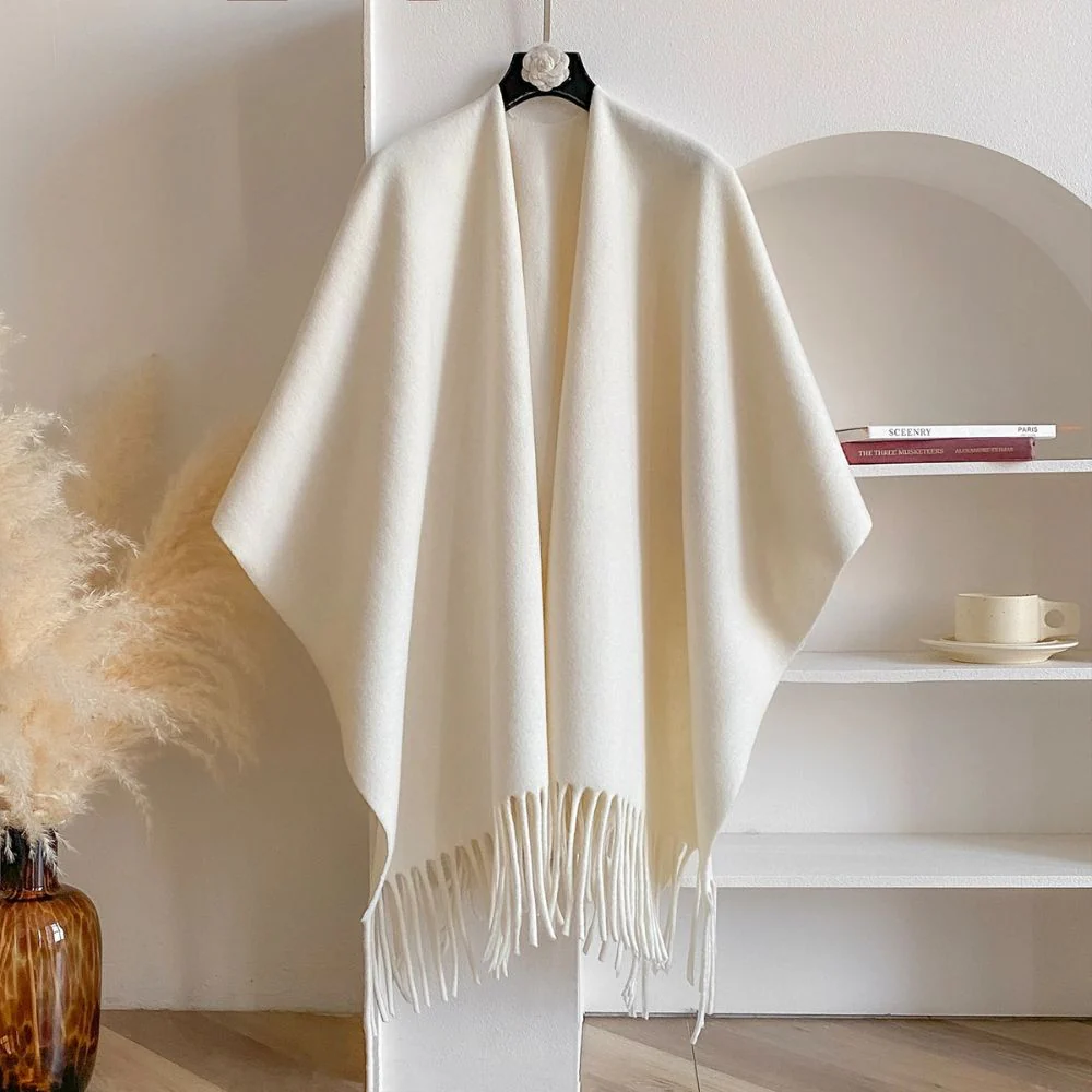 Twilight Chill Acrylic Poncho Shawl - Image 8
