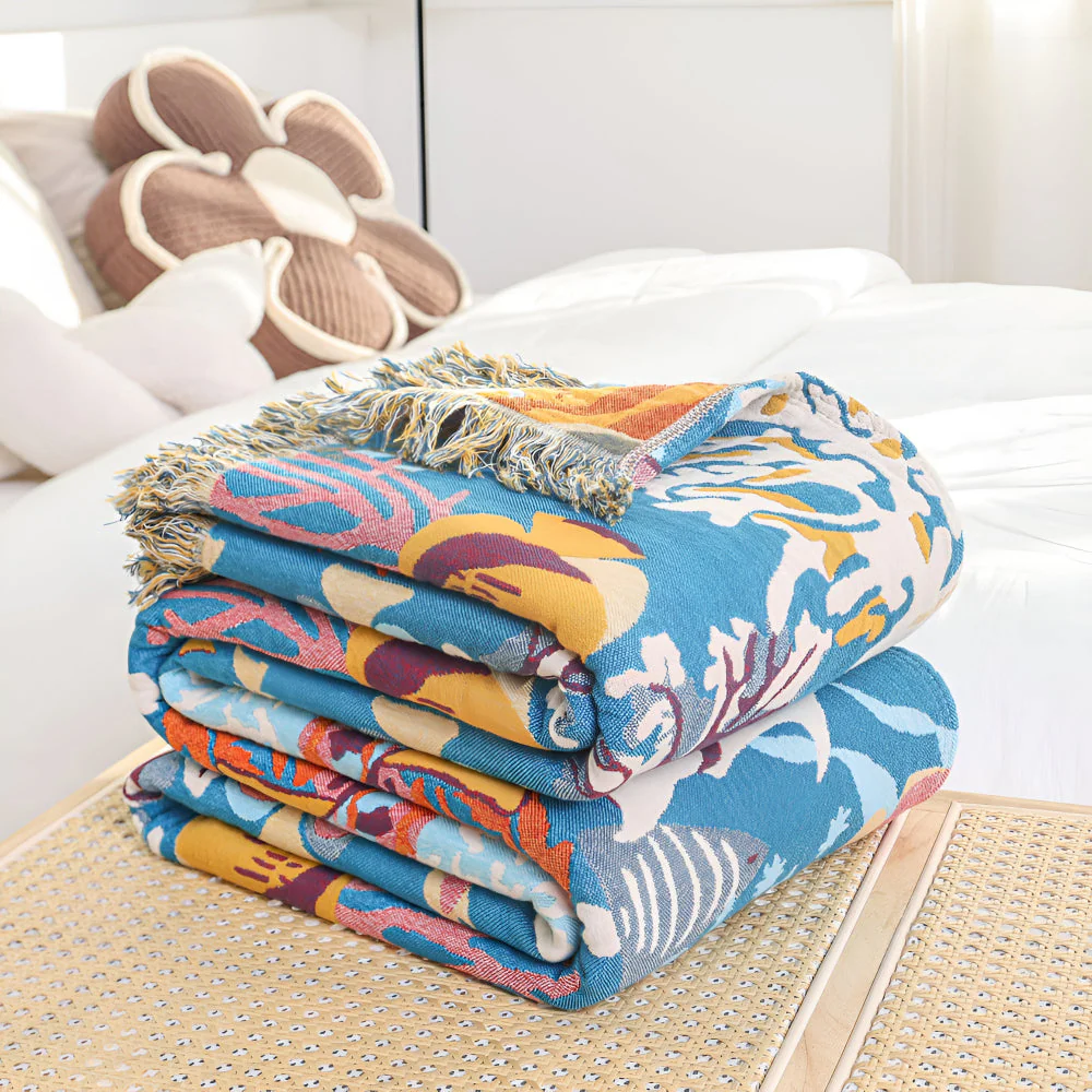 Underwater Coral Cotton Blanket - Image 3