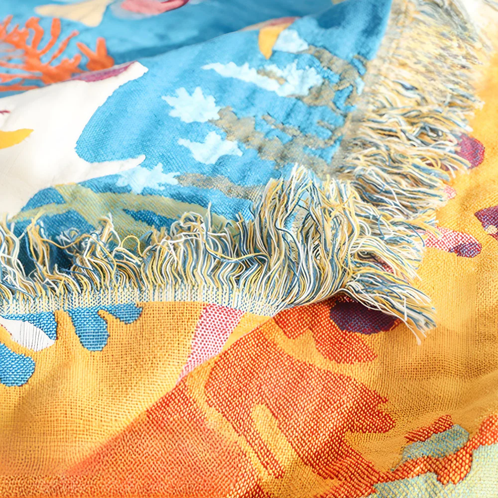 Underwater Coral Cotton Blanket - Image 4
