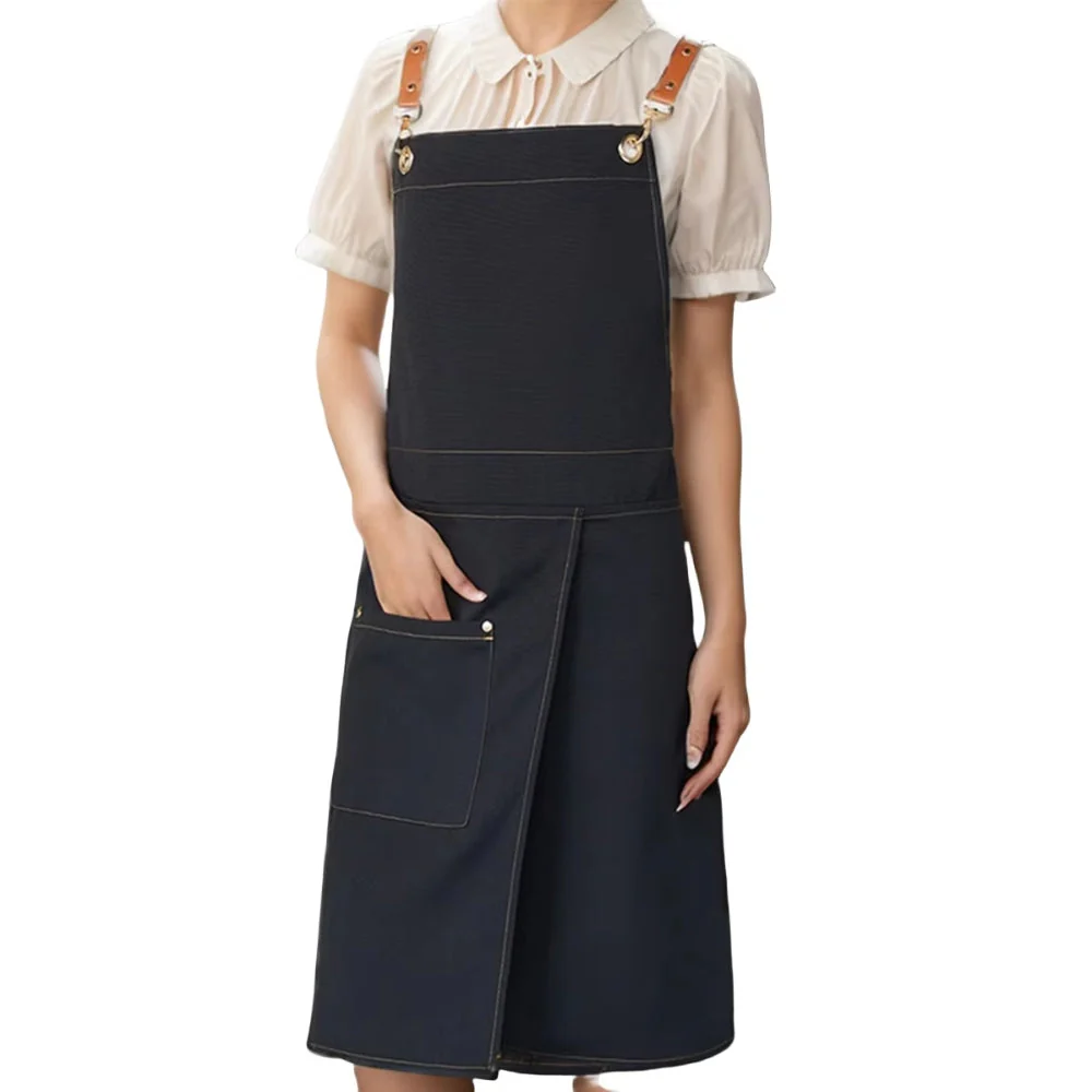 Unisex Split Skirt Apron with Pockets - Image 11