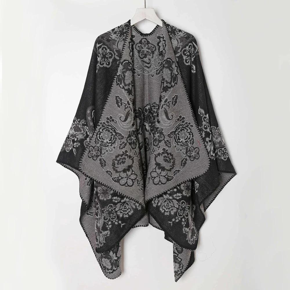 Velouria Vintage Acrylic Poncho - Image 3