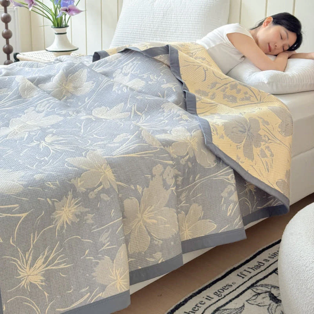 Velurelle Reversible Cotton Floral Blanket - Image 2