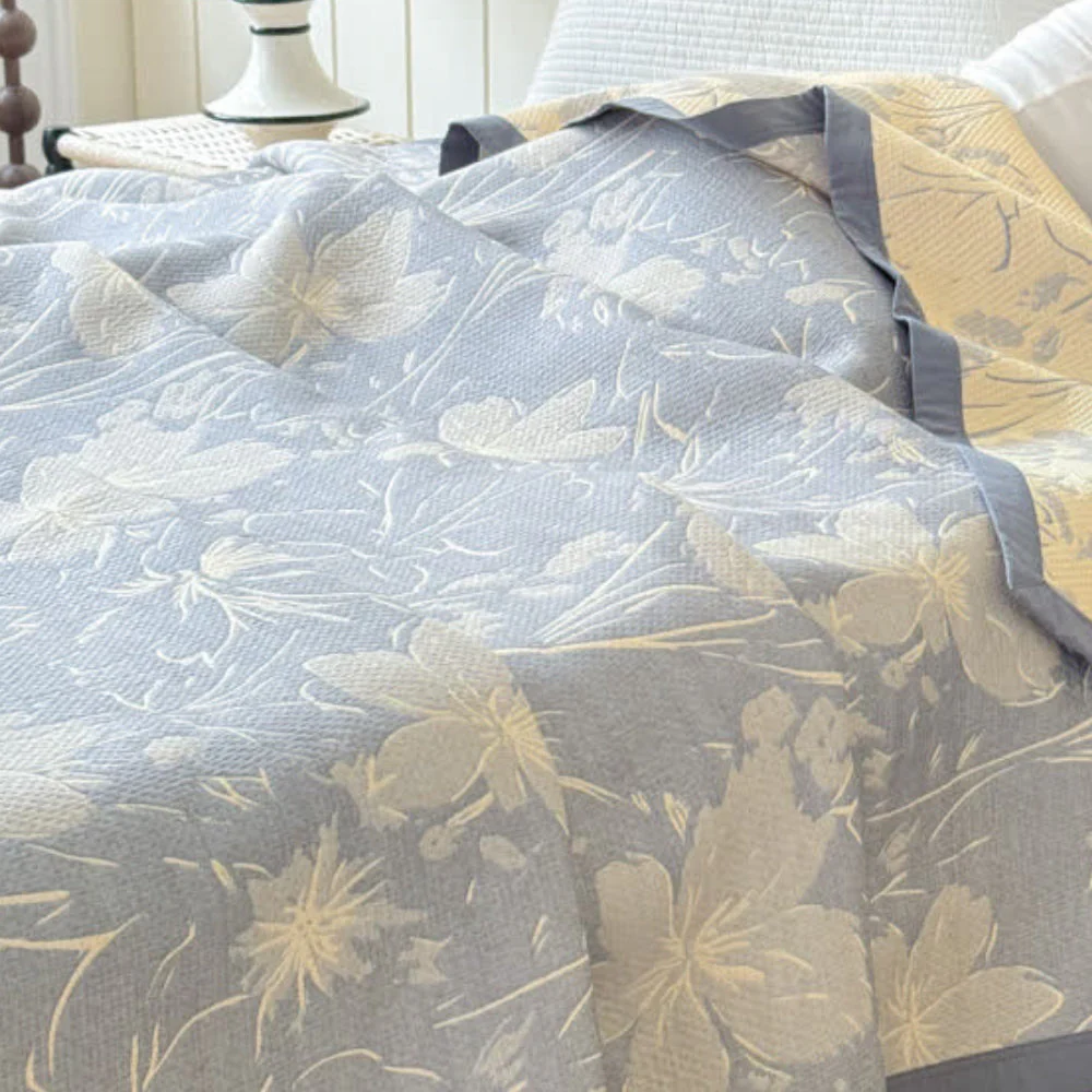Velurelle Reversible Cotton Floral Blanket - Image 3