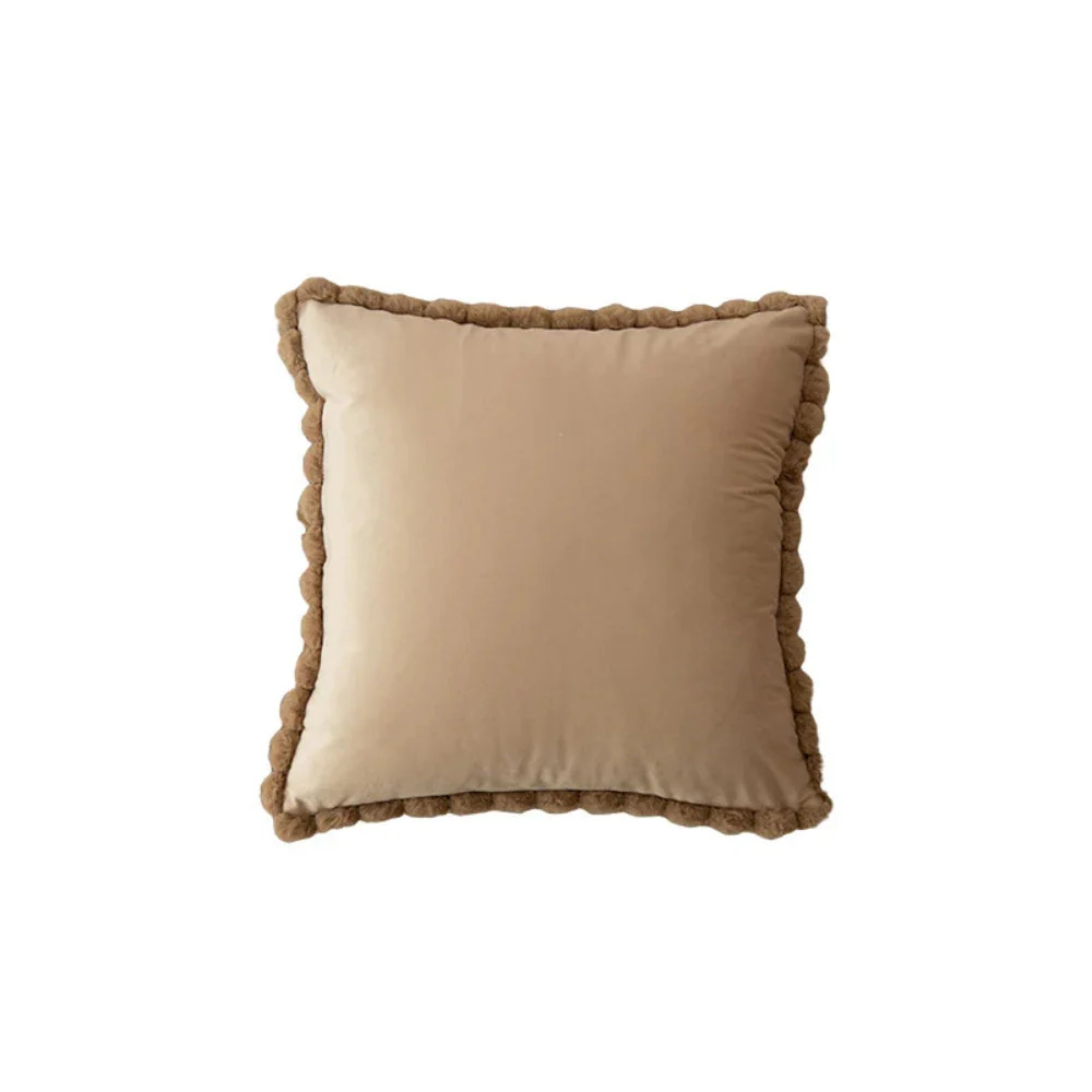 Velvet Pom-Pom Trim Cushion Cover - Image 10