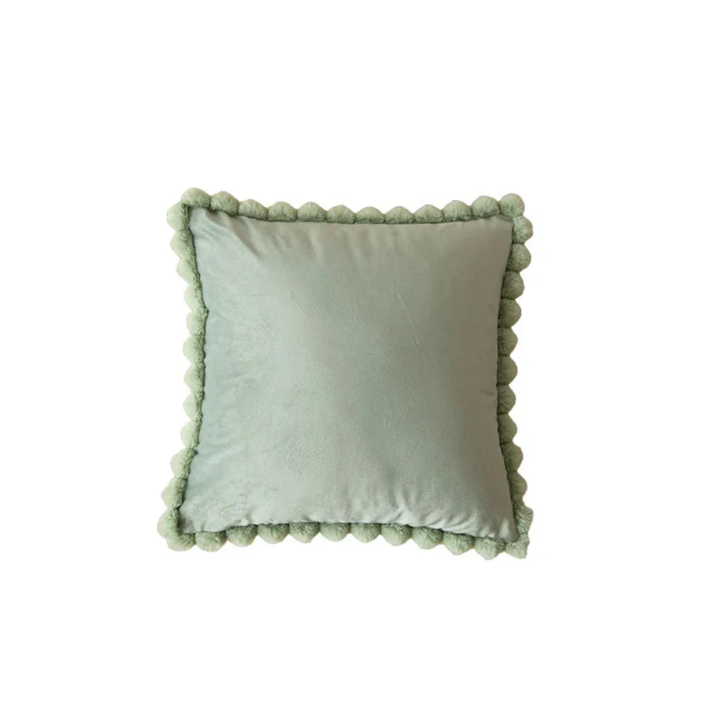 Velvet Pom-Pom Trim Cushion Cover - Image 11