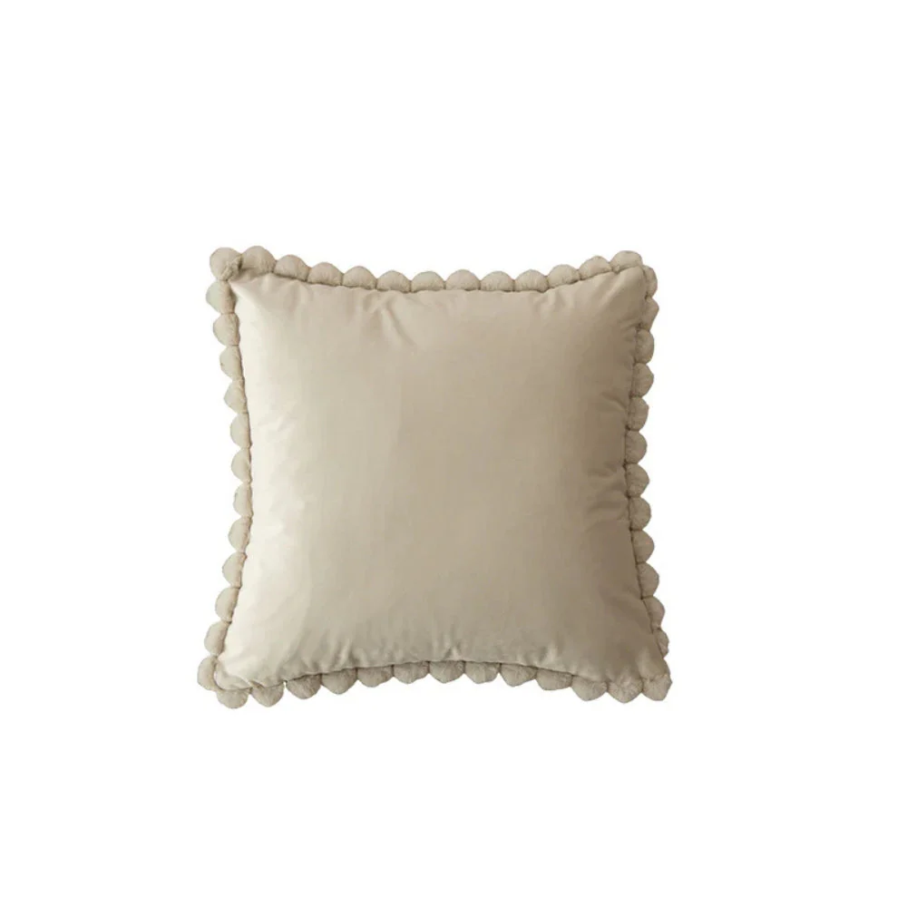 Velvet Pom-Pom Trim Cushion Cover - Image 12