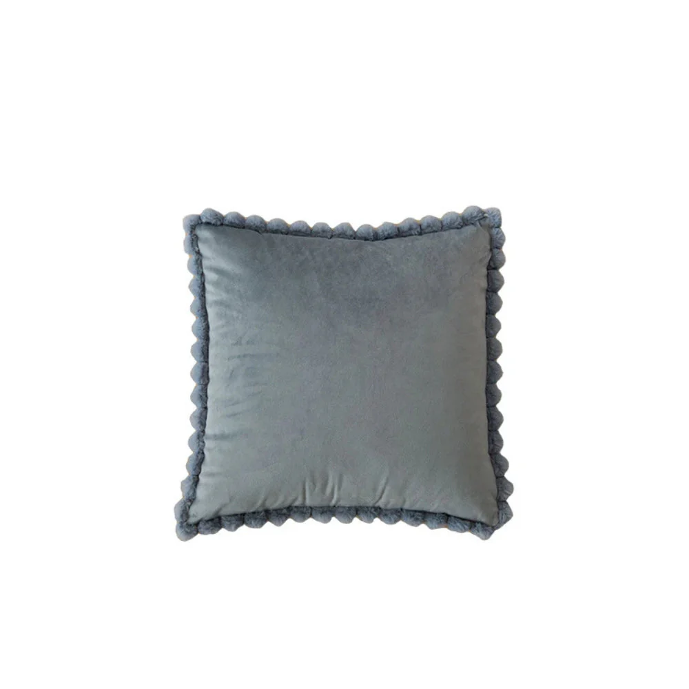Velvet Pom-Pom Trim Cushion Cover - Image 13