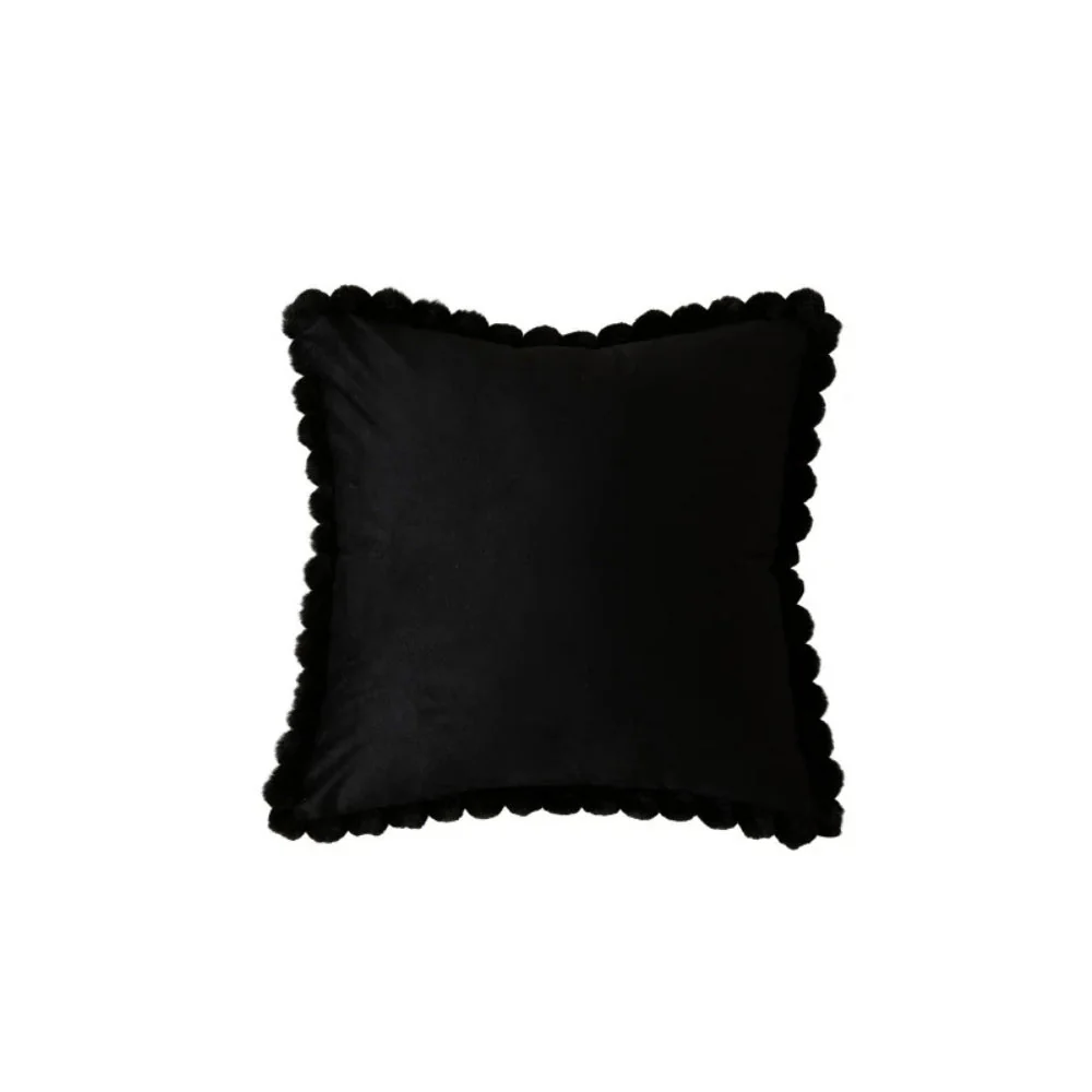 Velvet Pom-Pom Trim Cushion Cover - Image 5