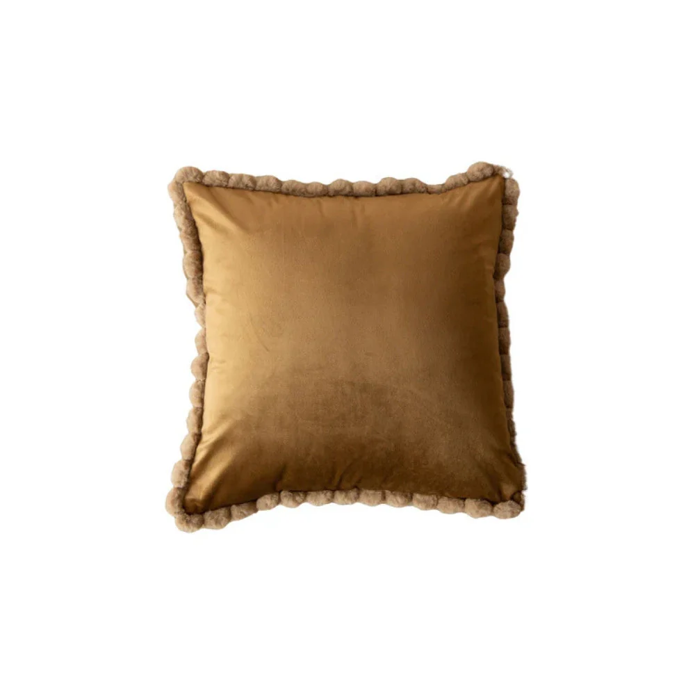 Velvet Pom-Pom Trim Cushion Cover - Image 6