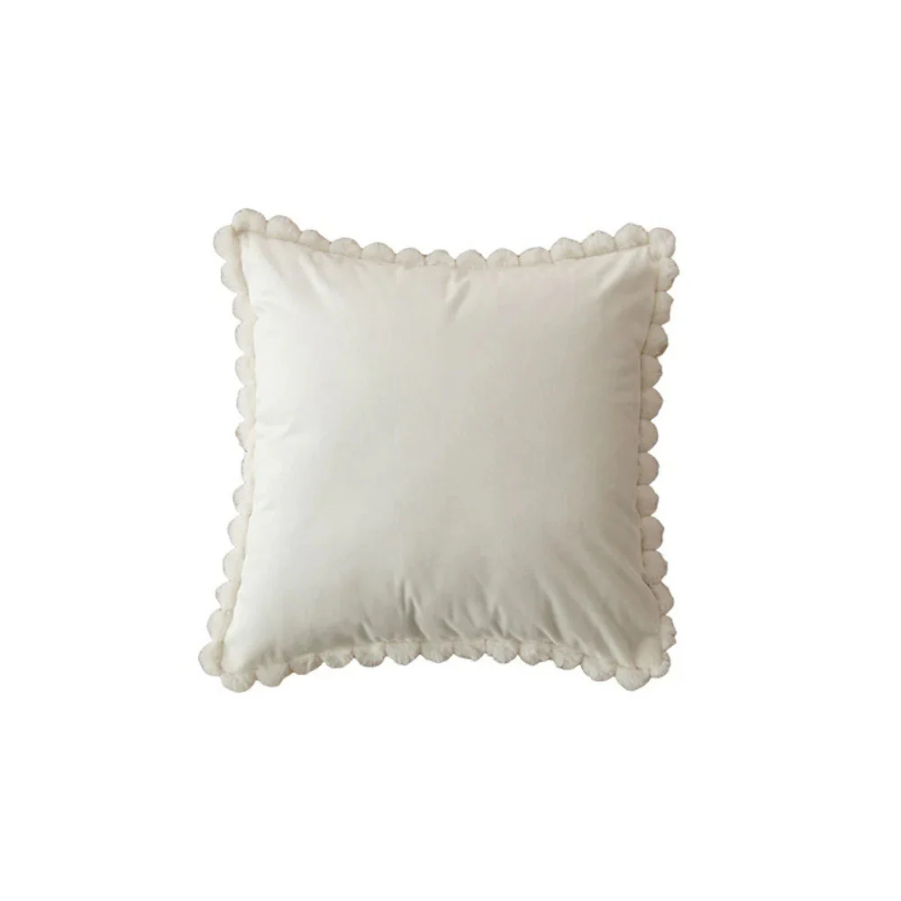 Velvet Pom-Pom Trim Cushion Cover - Image 7