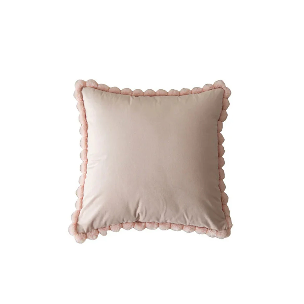 Velvet Pom-Pom Trim Cushion Cover - Image 8