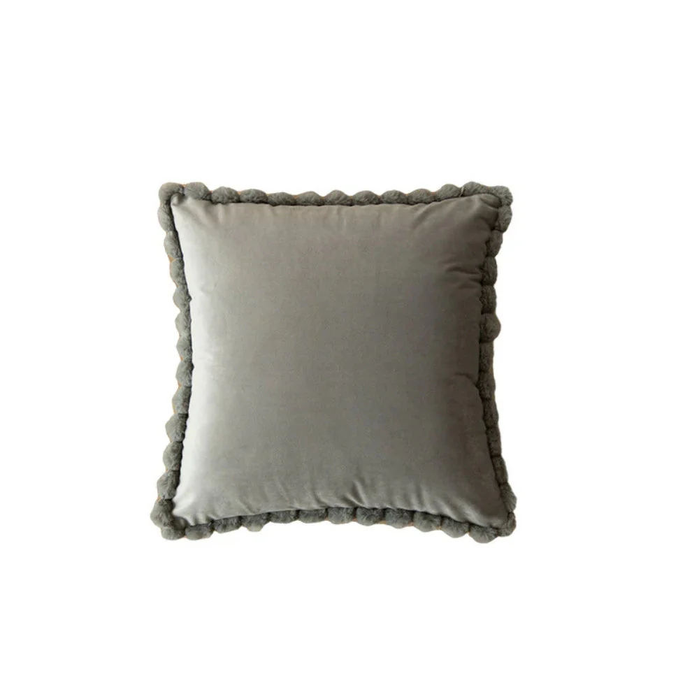 Velvet Pom-Pom Trim Cushion Cover - Image 9