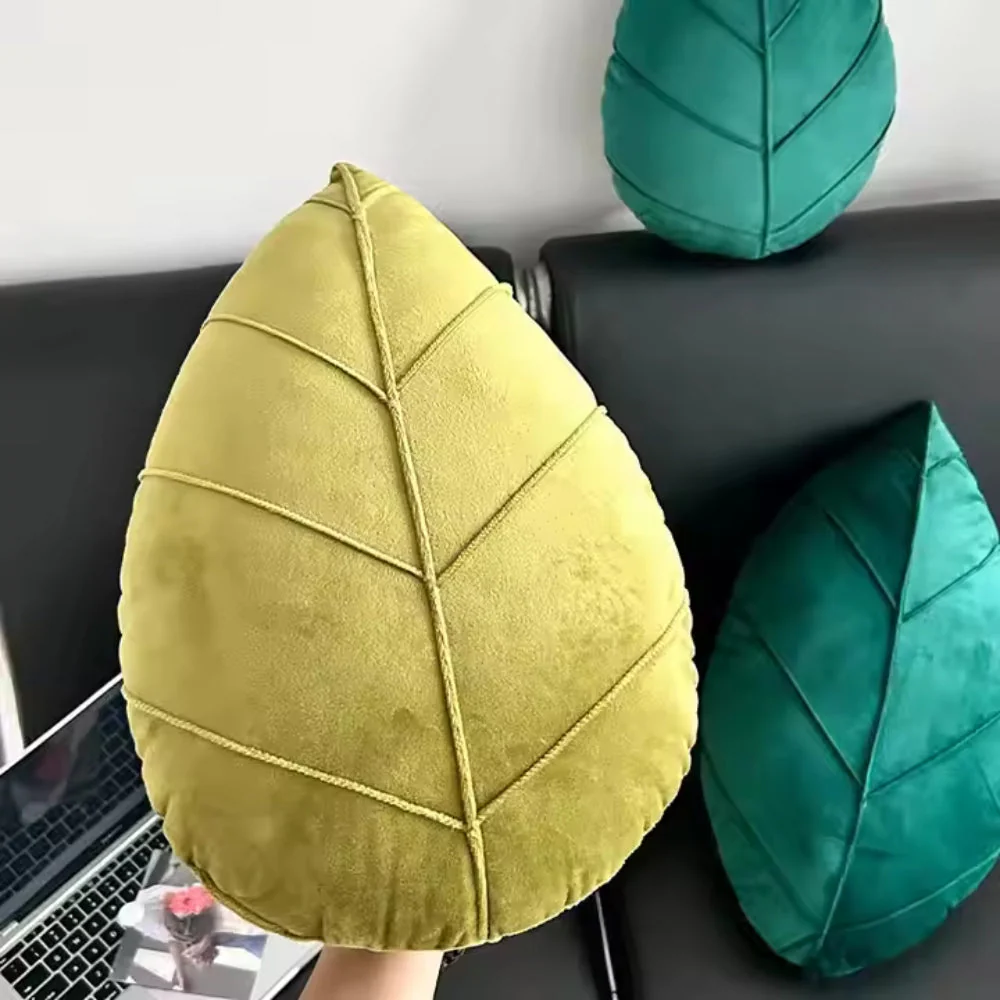 Verdant Flourish Leaf Shaped Cushion - Image 3