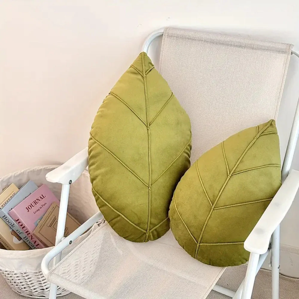Verdant Flourish Leaf Shaped Cushion - Image 6