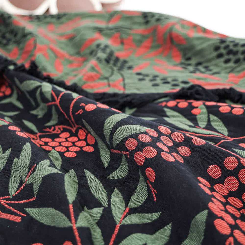 Vibrant Begonia Fruit Tassel Blanket - Image 3