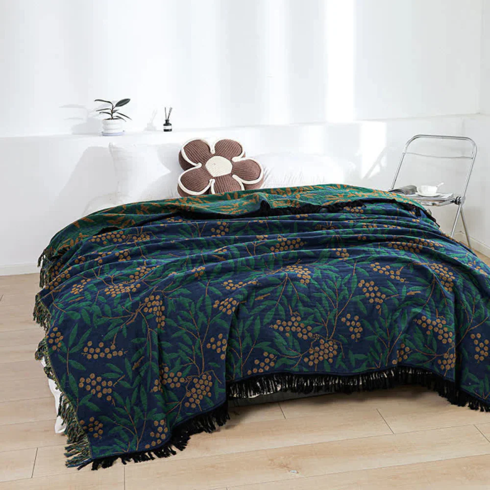 Vibrant Begonia Fruit Tassel Blanket - Image 5