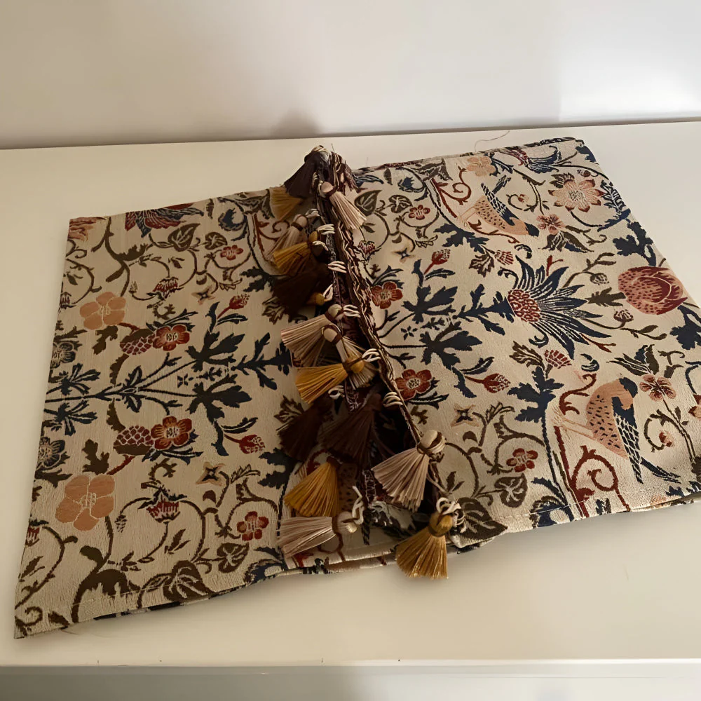 Vintage Floral & Bird Jacquard Table Runner - Image 10