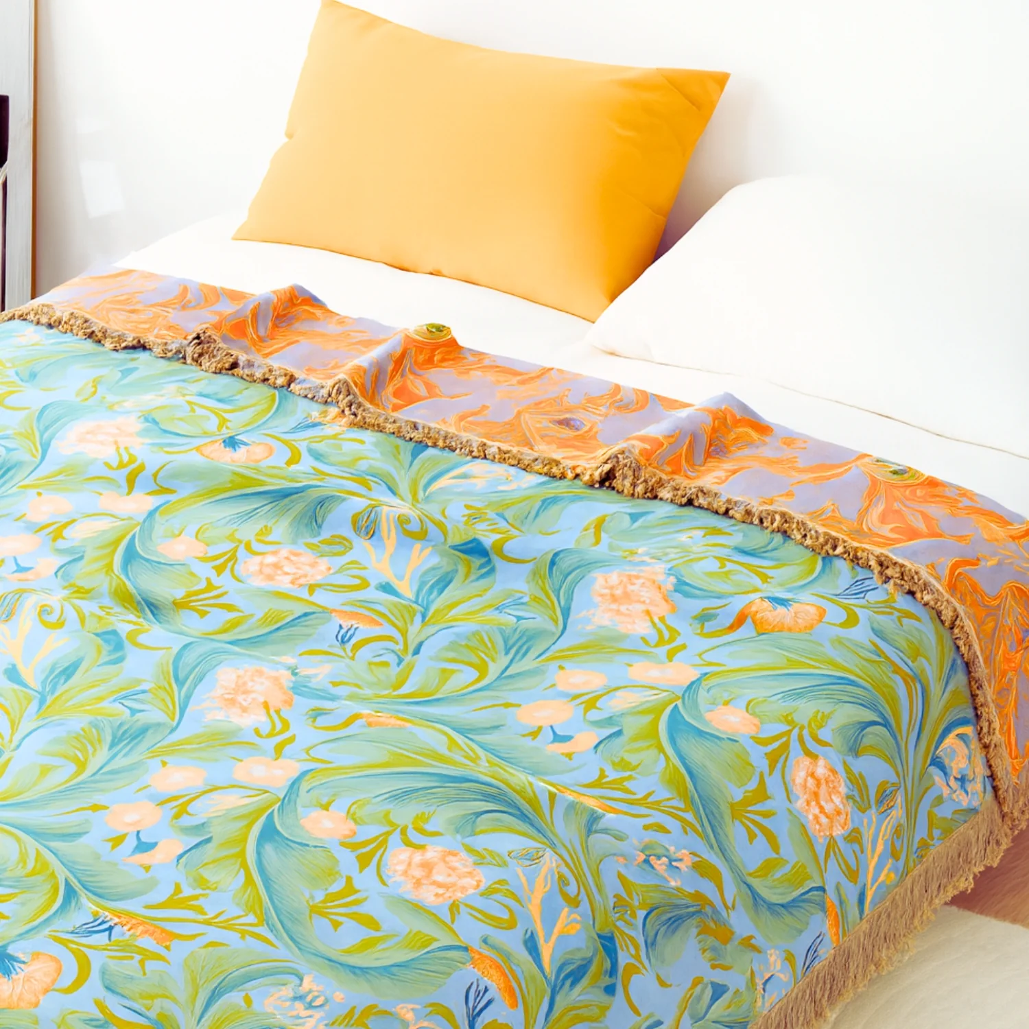 Vintage Floral Tapestry Throw Blanket - Image 3