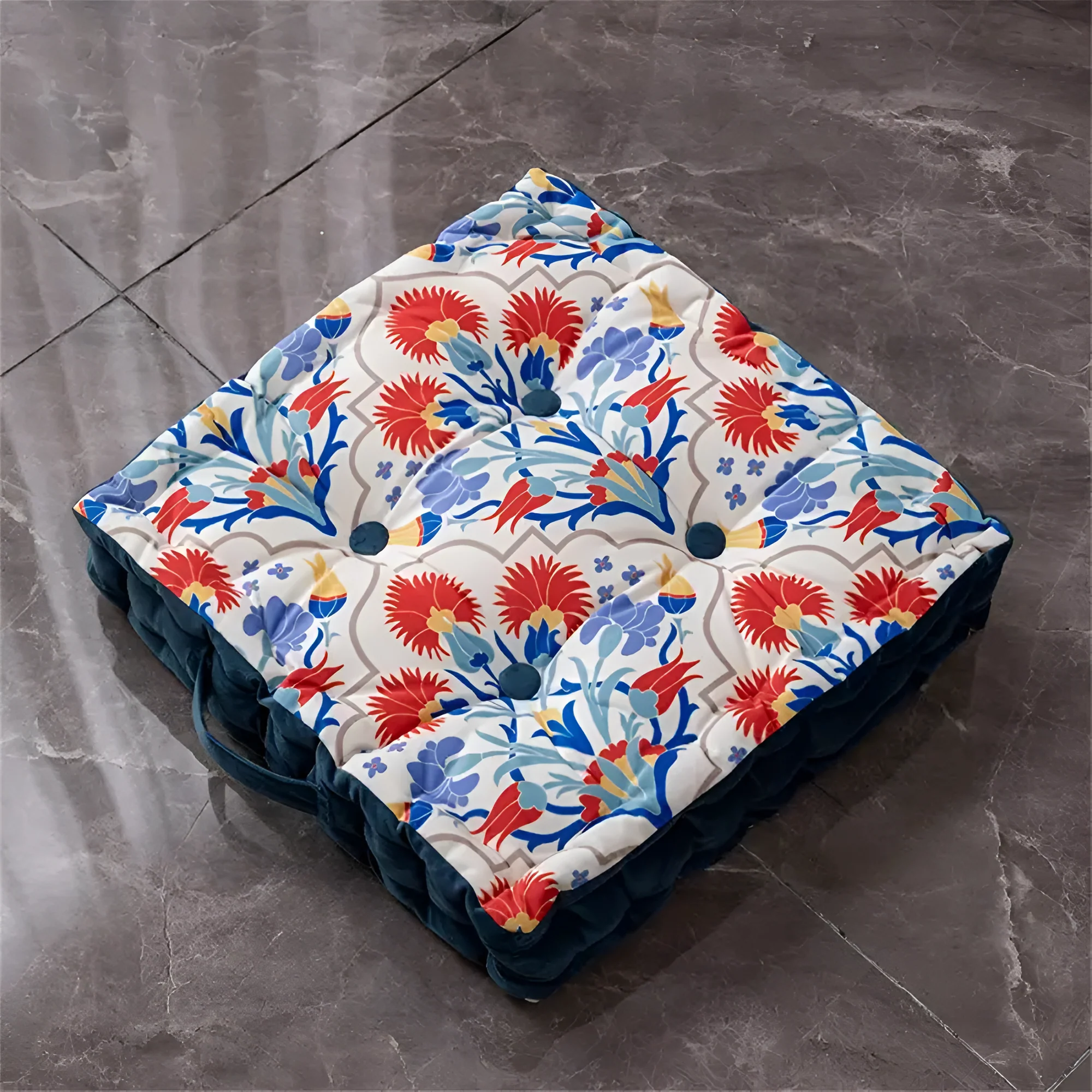 Vintage-Inspired Tufted Floor Cushion - Image 3