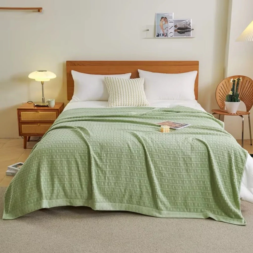 Waffle Cotton Summer Bedspread Throw Blanket - Image 6