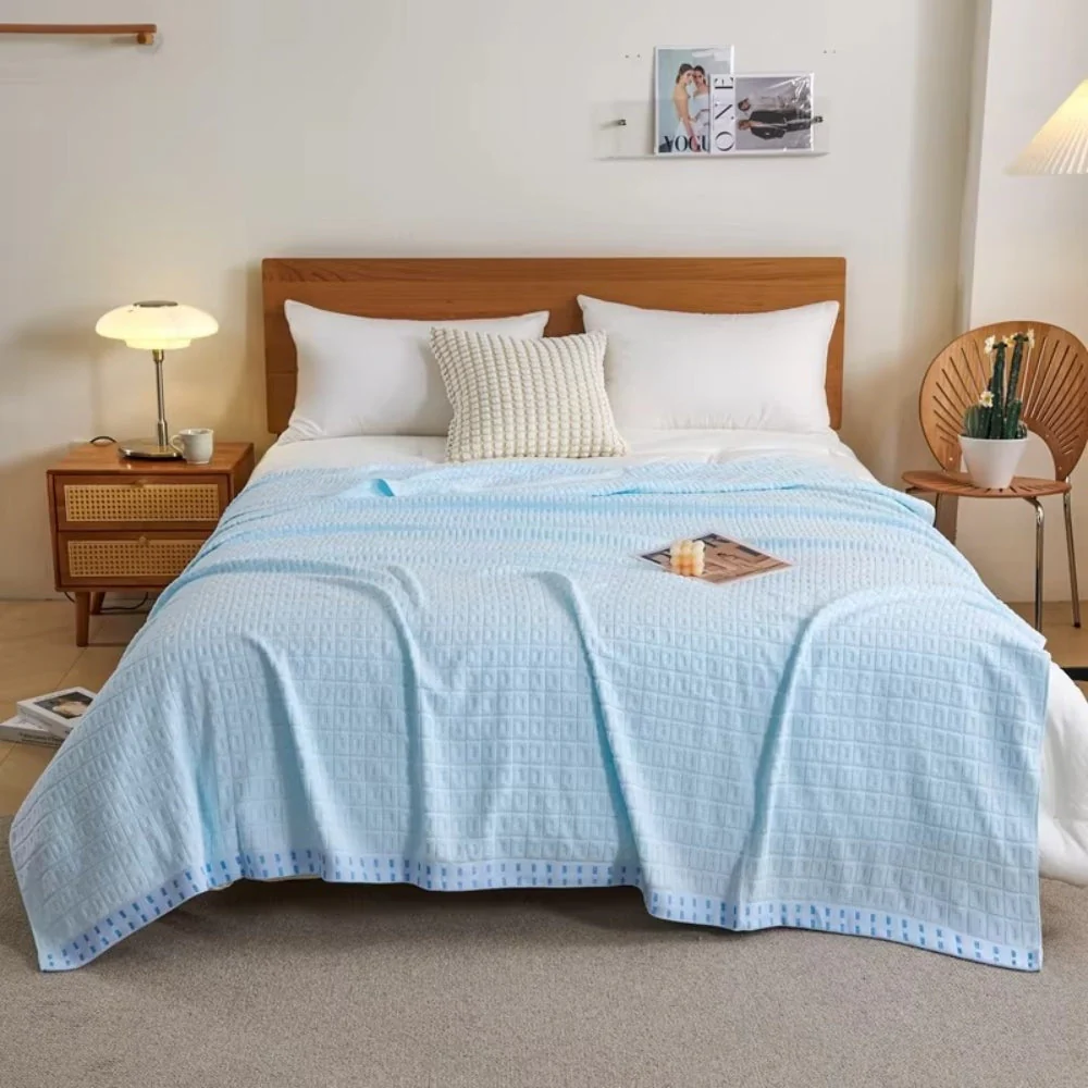 Waffle Cotton Summer Bedspread Throw Blanket - Image 8