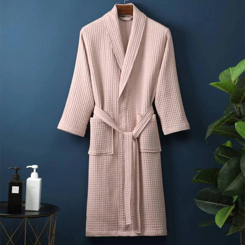 Waffle V-neck Bathrobe - Image 4