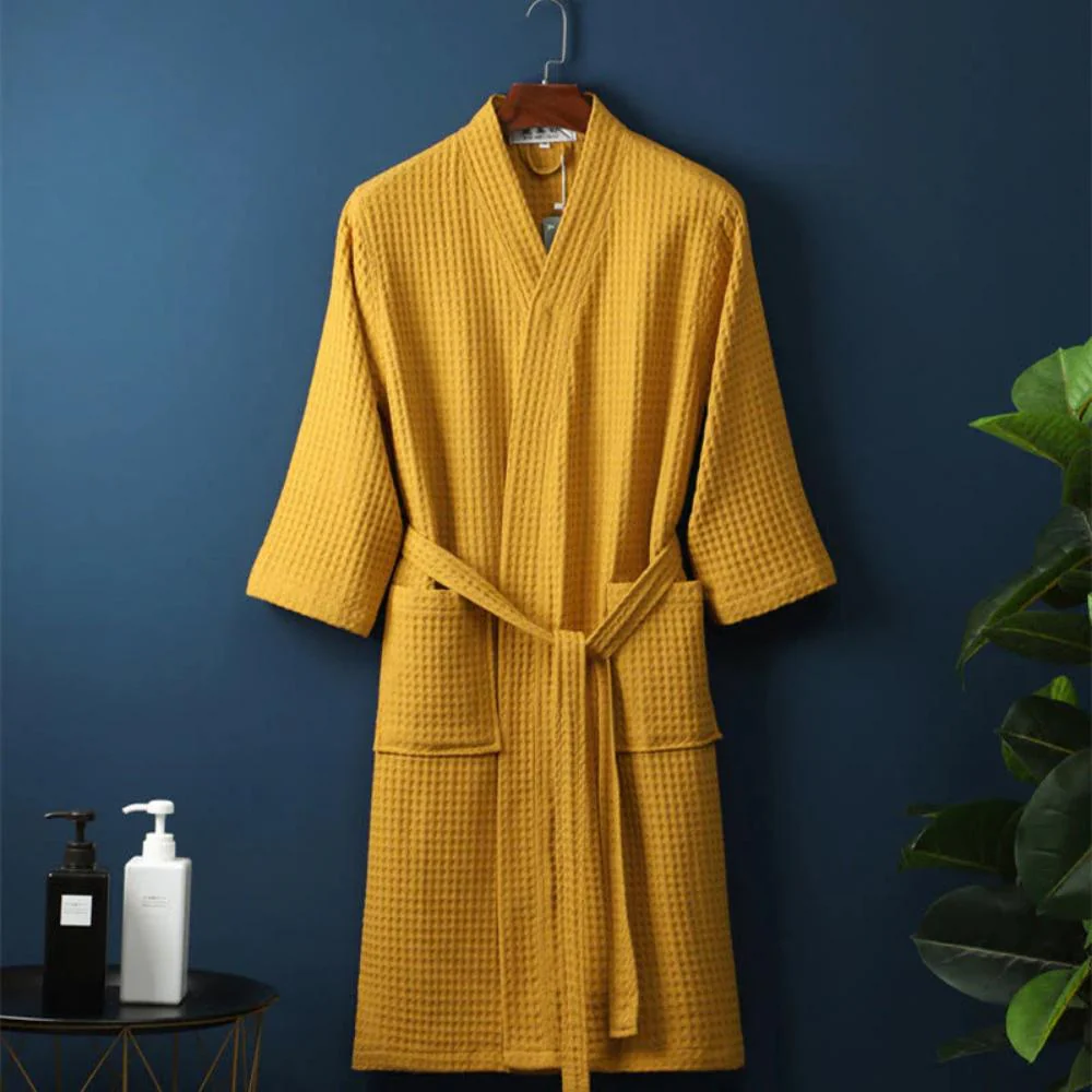 Waffle V-neck Bathrobe - Image 6