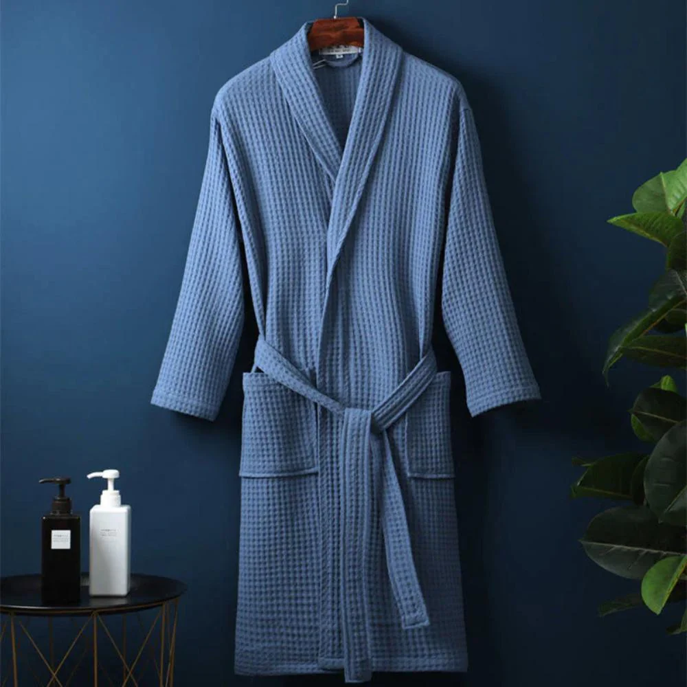 Waffle V-neck Bathrobe - Image 7